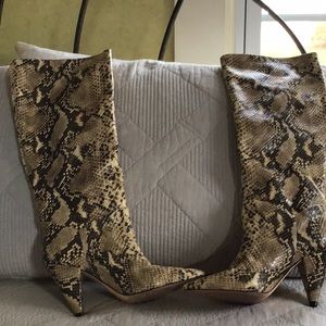 Snake skin  boots..black suede studio.7.5